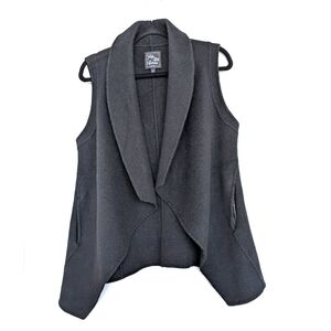 Saks Fifth Avenue Wool Cashmere Blend Sleeveless Sweater Vest Sz XL in Black